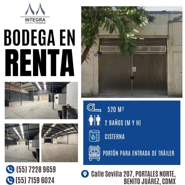 Bodega en Renta en Benito Juárez